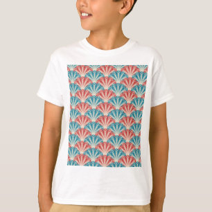 T-shirt Motif de la queue de paon rouge et bleu