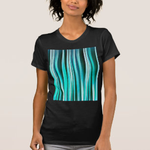 T-shirt Motif de lignes rayées d'océan turquoise et cyan