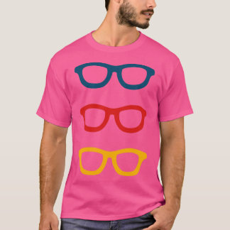 T-shirt Motif de lunettes intelligentes colorées