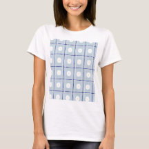 Motif de marguerite à carreaux bleus
