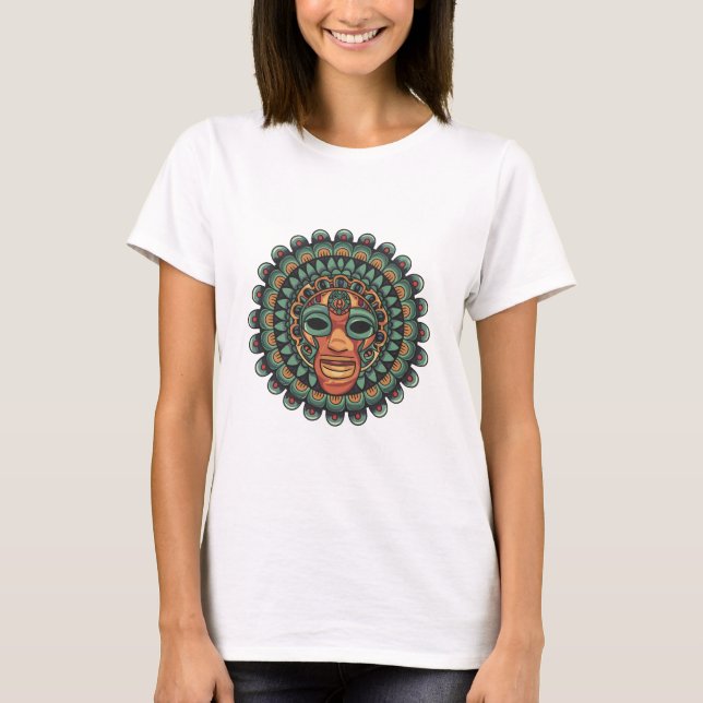 T-shirt Motif de masque Aztec (Devant)