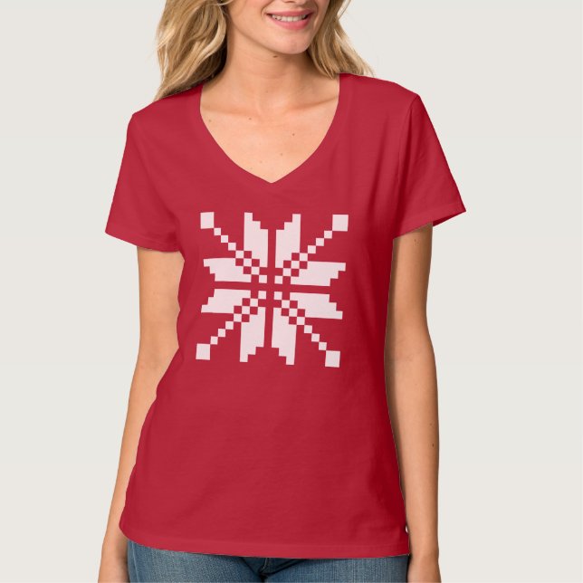 T-shirt Motif de Noël de flocon de neige de Noël (Devant)