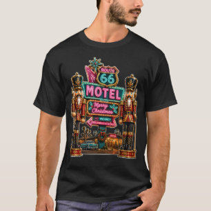 T-shirt Motif de Noël de motel Route 66 Casse-Noisette Néo