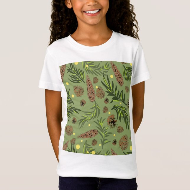 T-Shirt Motif de Noël, Pine Snow 11 (Devant)