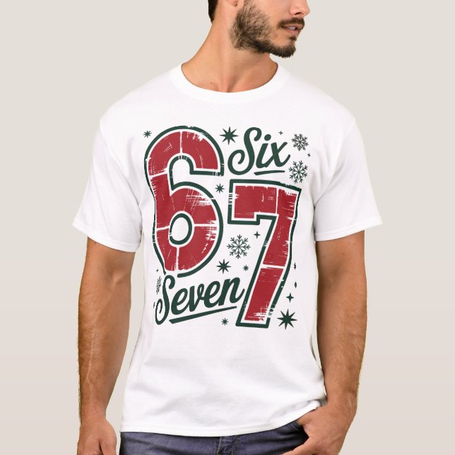 T-shirt Motif de Noël rétro festif 6 7 (Devant)