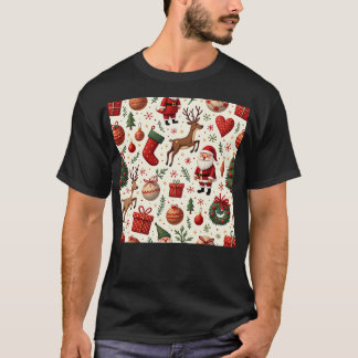 T-shirt Motif de Noël sans couture avec dessin Père Noël R