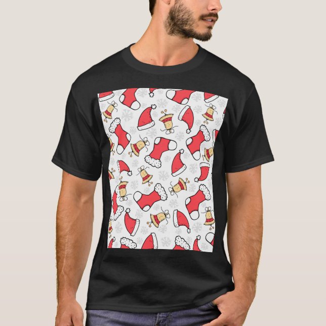 T-shirt Motif de Noël sans couture, design festif. (Devant)