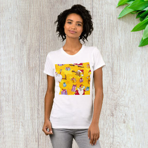 T-shirt Motif de Noël Santa avec cadeaux et étoiles