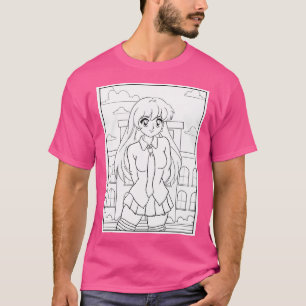 T-shirt Motif de page de coloriage Kawaii Girl 5