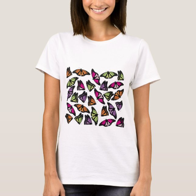 T-shirt Motif de papillons colorés (Devant)