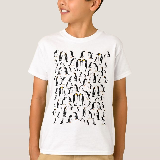 T-shirt Motif de pingouin noir et blanc (Devant)