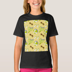 T-shirt Motif de plage avec lunettes de soleil et casquett
