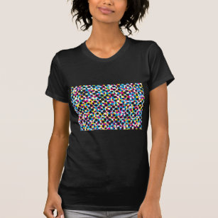 T-shirt motif de point tramé abstrait de CMYK, texture
