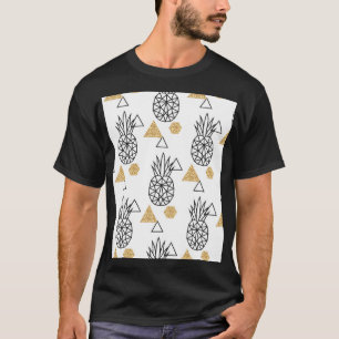 T-shirt Motif de points d'or géométriques à ananas.