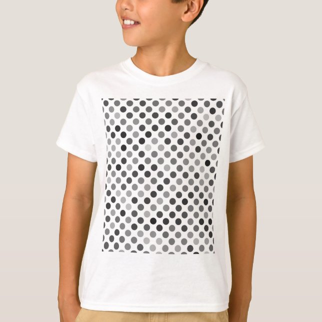 T-shirt Motif de points Polka monochrome (points noirs et  (Devant)