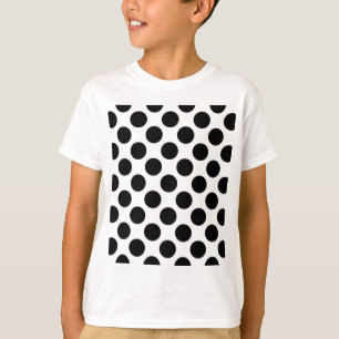 T-shirt Motif de pois noir et blanc classique