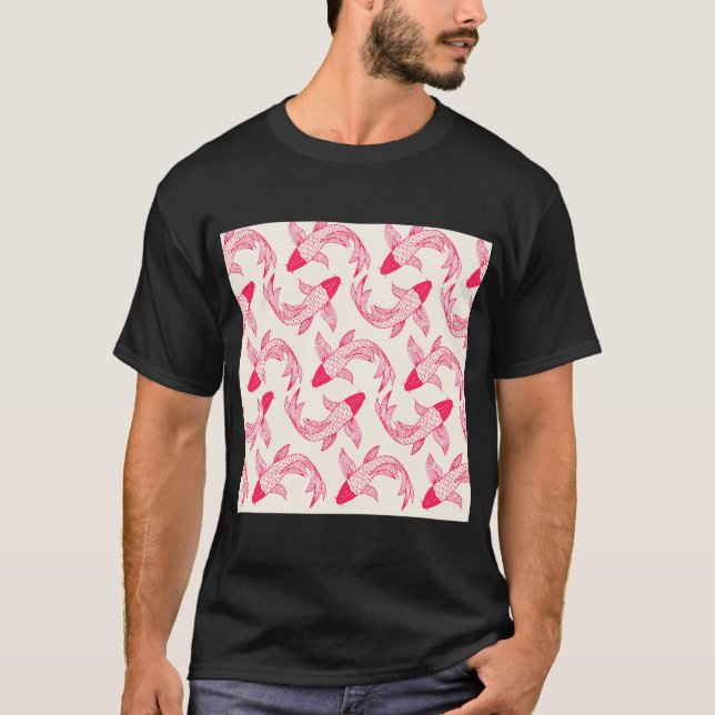 T-shirt Motif de poisson Koi rouge (faux) (Devant)