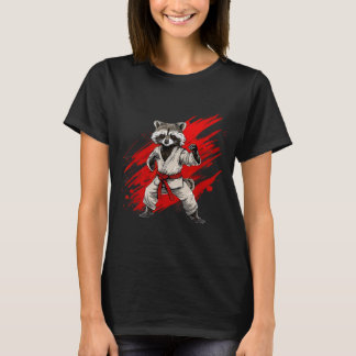 T-shirt Motif de raton laveur de karaté Taekwondo Jiu-Jits