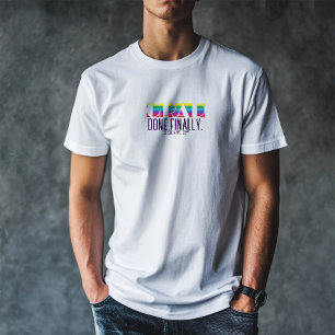 T-shirt Motif de rayure de fin d'études minimaliste