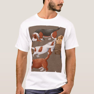 T-shirt Motif de récolte Citrouille Basset Hound