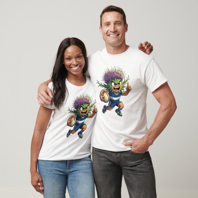 T-shirt Motif de rugby écossais Thistle Dash (Unisexe)