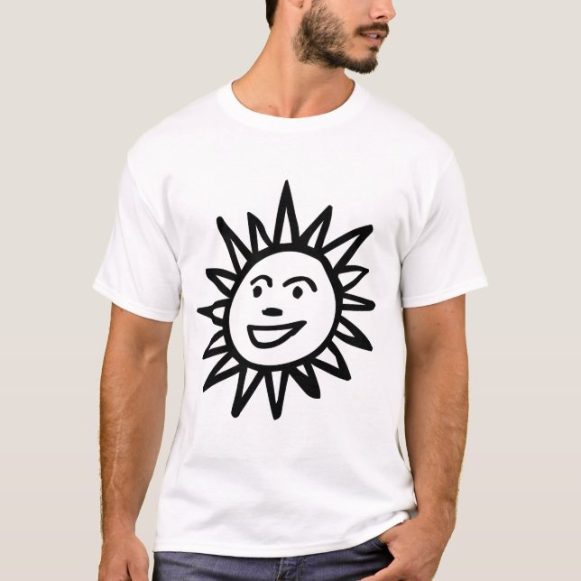 T-shirt Motif de soleil dessiné à la main (Devant)