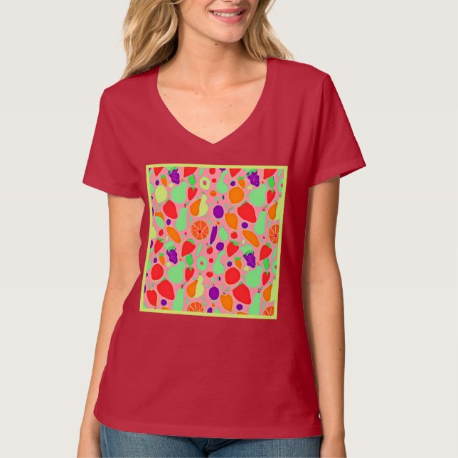 T-shirt Motif de spectre coloré fruité (Devant)