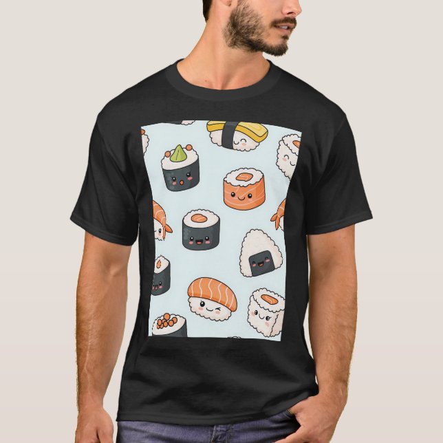 T-shirt Motif de sushi kawaii (Devant)