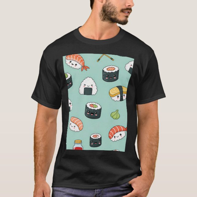 T-shirt Motif de sushi kawaii (Devant)