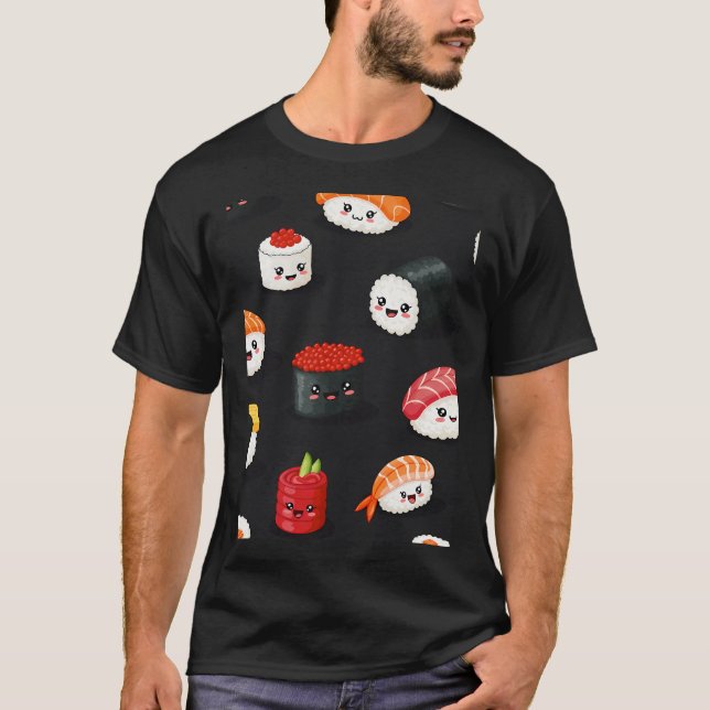 T-shirt Motif de sushi kawaii (Devant)