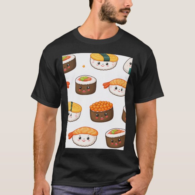 T-shirt Motif de sushi Kawaii (Devant)