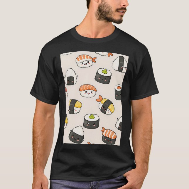 T-shirt Motif de sushi kawaii (Devant)