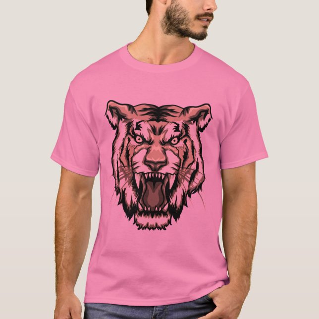 T-shirt Motif de tatouage de la tête de tigre torride (Devant)