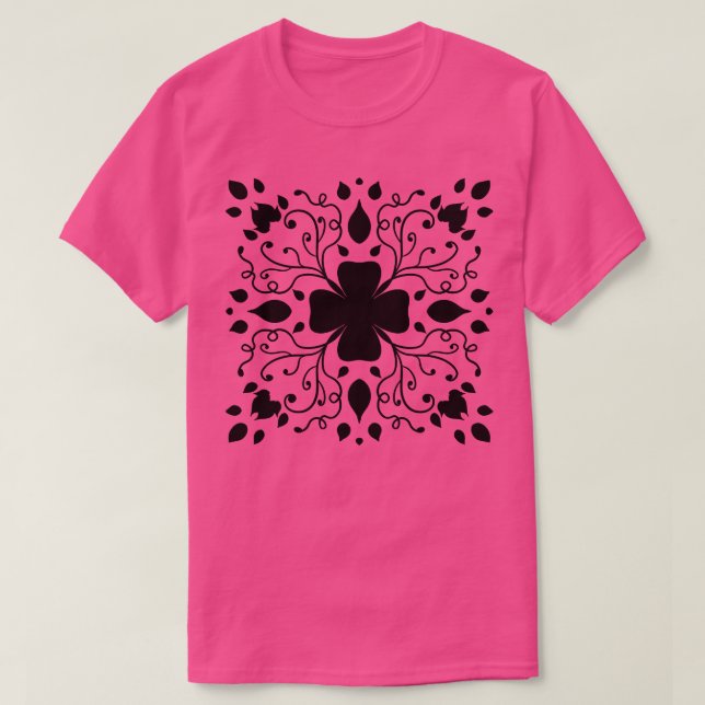 T-shirt Motif de trèfle noir 1 (Design devant)