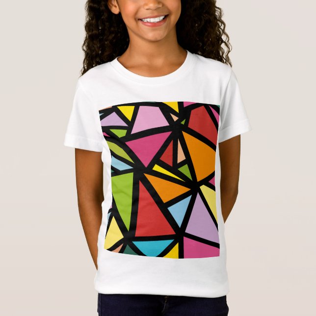T-Shirt Motif de triangles colorés 3 (Devant)