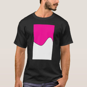 T-shirt Motif De Vague À Deux Tons Géométrique Rose Profon