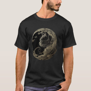 T-shirt Motif de vague de chaton vintage Art japonais Anim