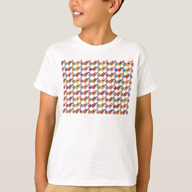 T-shirt Motif de vélos colorés (Devant)