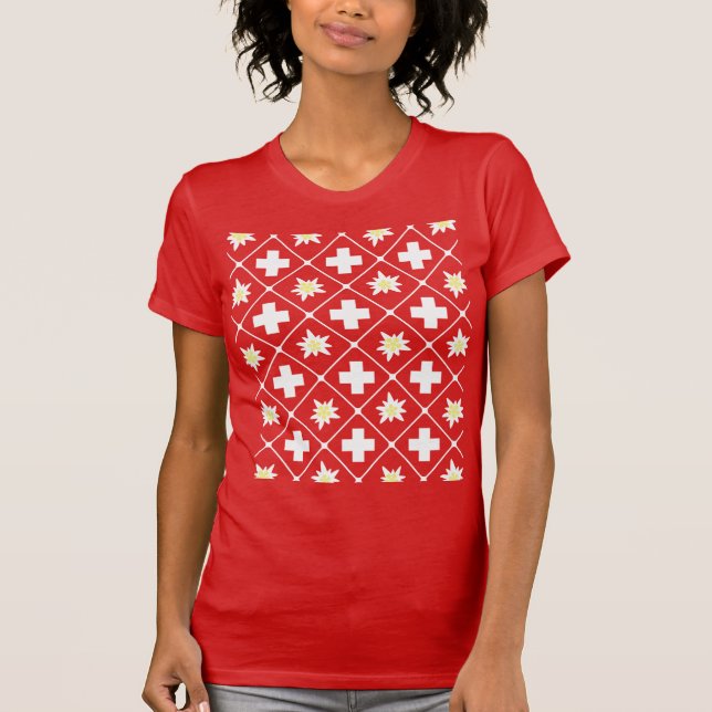 T-shirt Motif d'edelweiss de la Suisse (Devant)
