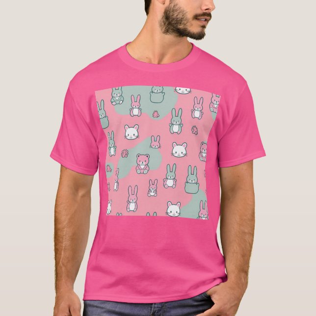 T-shirt Motif des amis de la forêt de Kawaii - Ours de lap (Devant)