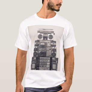 T-shirt Motif des enregistreurs de cassettes des années 80