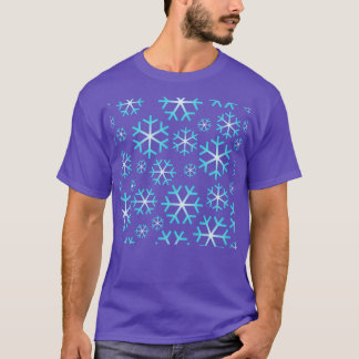 T-shirt Motif des flocons de neige de Noël bleu