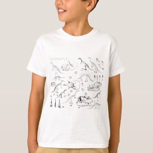 T-shirt Motif des os fossiles de dinosaures