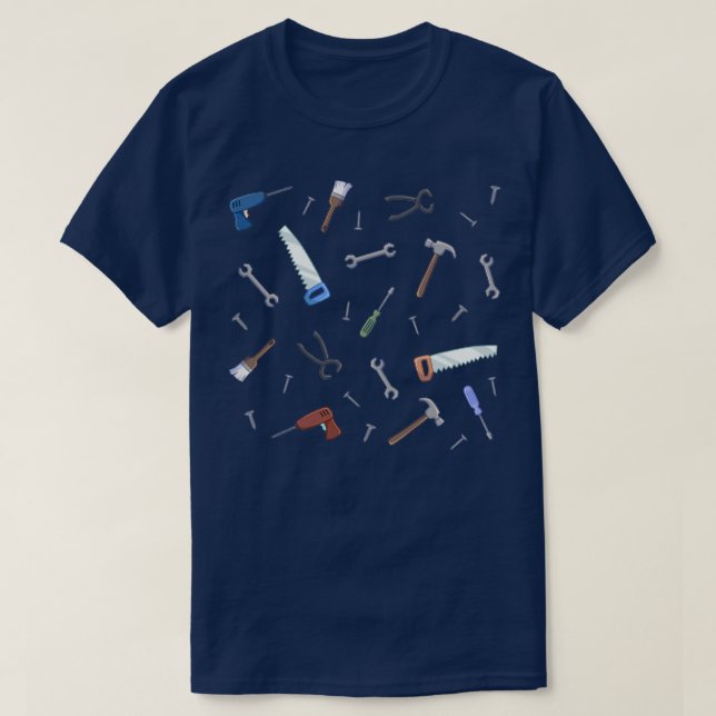 T-shirt Motif des outils de charpentier (Design devant)