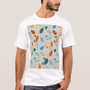 T-shirt Motif d'illustration Feuilles d'automne vintage