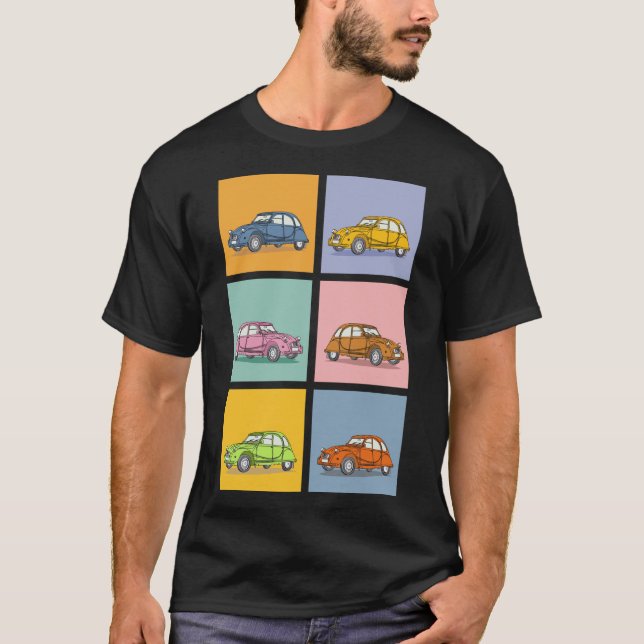 T-shirt Motif d'Oldtimer 2cv Ente (Devant)