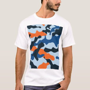 T-shirt Motif du chamouflage Blue Orange Racing de Sky Nav