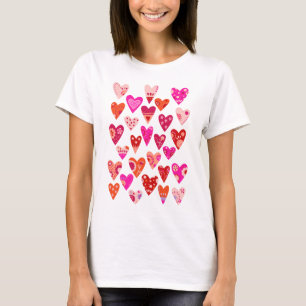 T-shirt Motif du coeur rose rouge