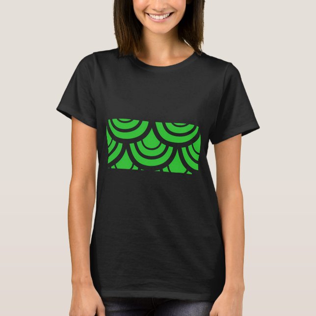 T-shirt Motif Écailles de Poisson - Vert Citron (Devant)