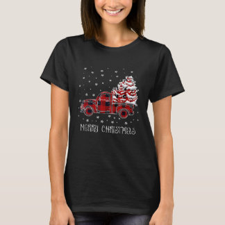 T-shirt Motif écossais buffle camion rouge Noël vintage ca